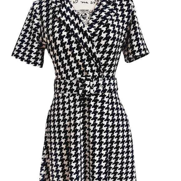 NWOT DKS Life Houndstooth Print Retro Style 1950s Dress with side pockets - Picture 4 of 11